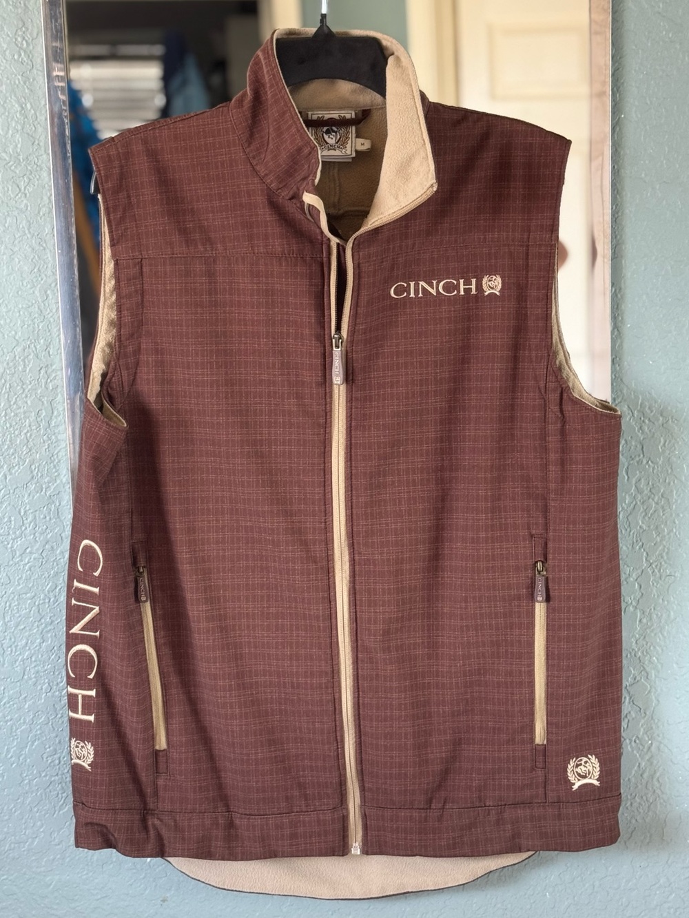 NWOT Cinch Carry & Conceal Bonded Vest Brown Tan Trim Size Medium